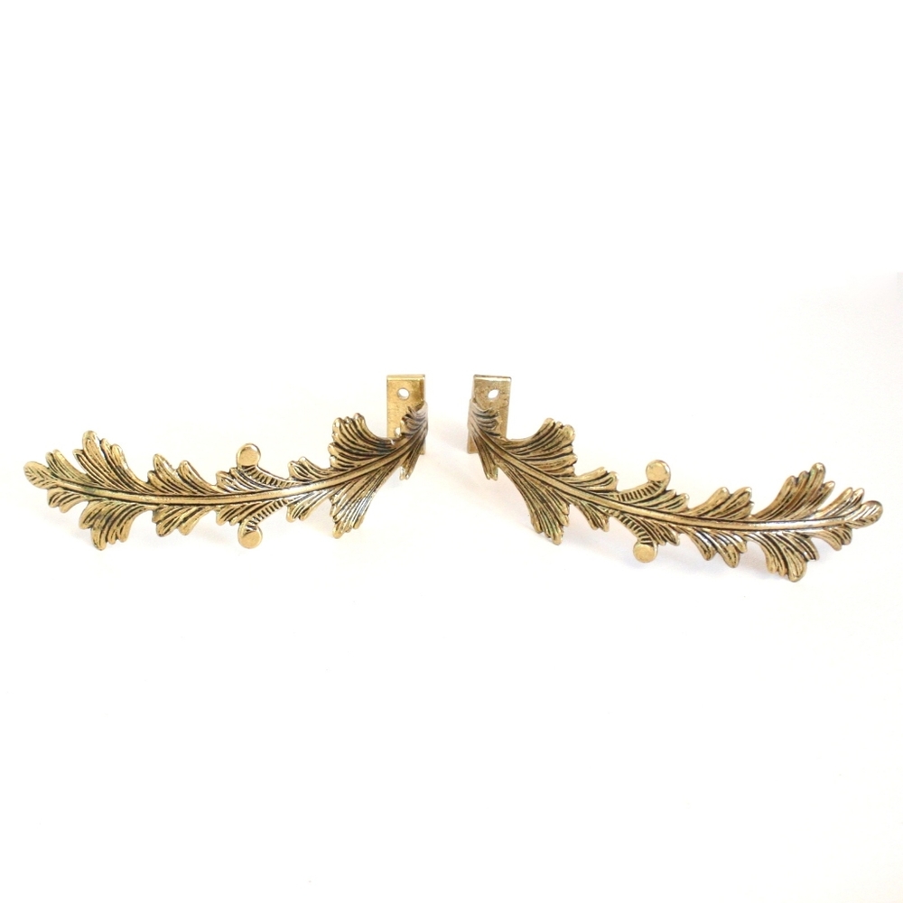 Pair of Brass Curtain Tie Back Hooks